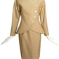 PIERRE CARDIN - 1998 Ivory Wool Skirt Suit, Size-6
