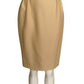 PIERRE CARDIN - 1998 Ivory Wool Skirt Suit, Size-6