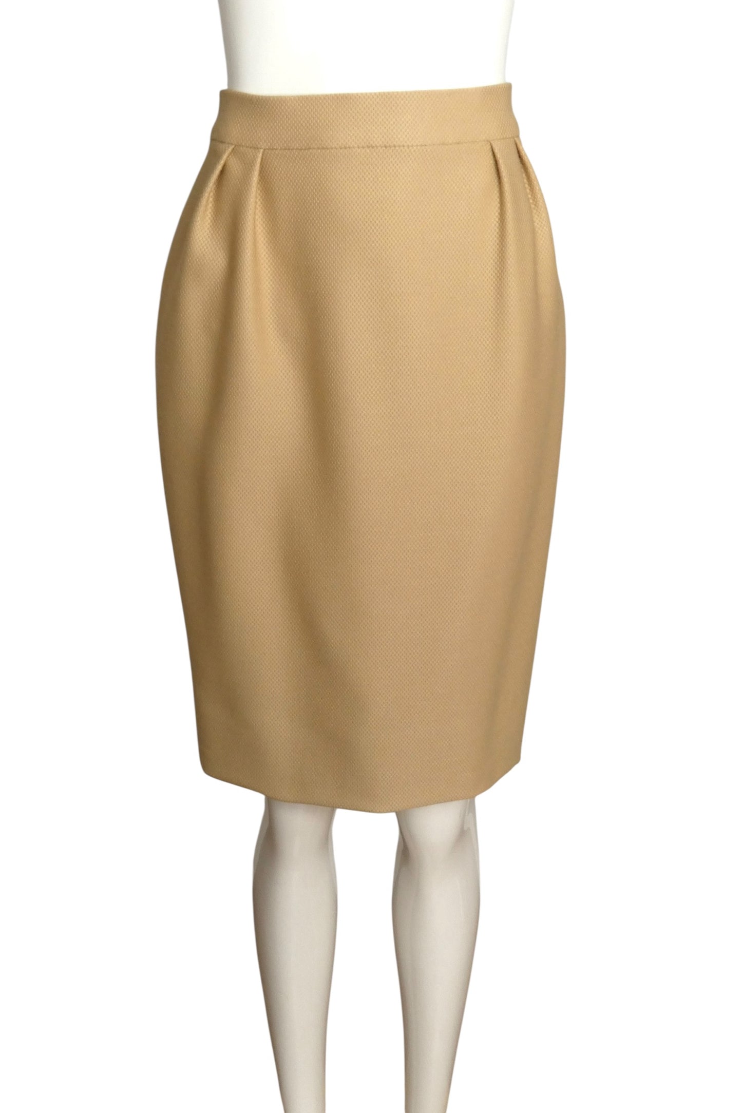 PIERRE CARDIN - 1998 Ivory Wool Skirt Suit, Size-6