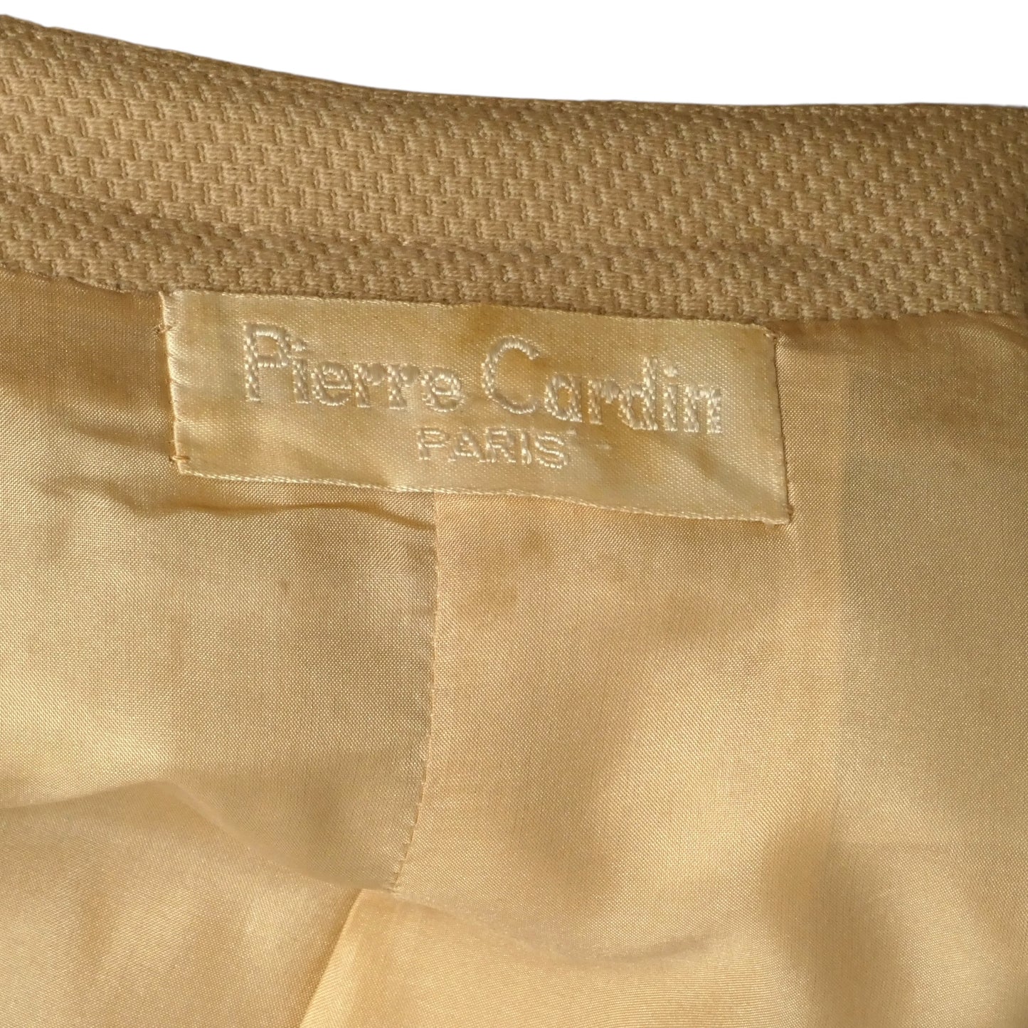 PIERRE CARDIN - 1998 Ivory Wool Skirt Suit, Size-6