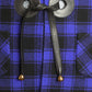 PIERRE CARDIN HAUTE COUTURE- 1980s Black & Blue Wool Check Coat, Size-8