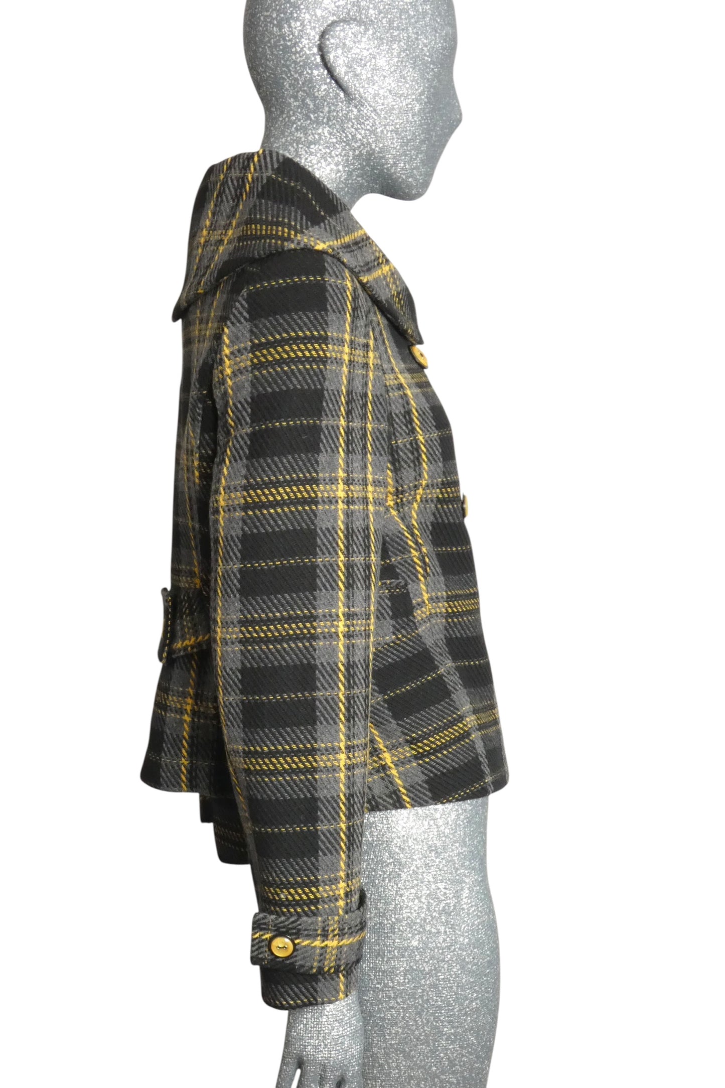 PIERRE CARDIN - 2008 Wool Plaid Coat, Size-4