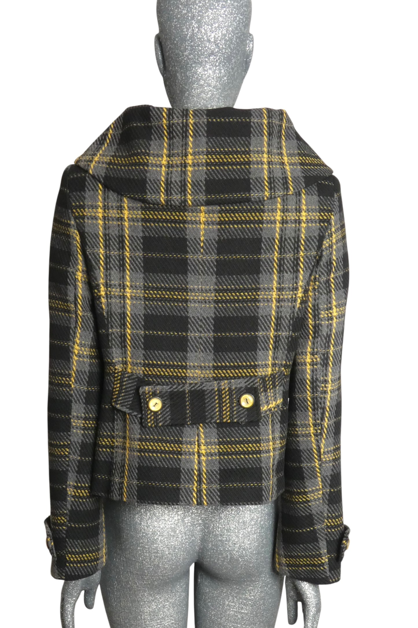 PIERRE CARDIN - 2008 Wool Plaid Coat, Size-4