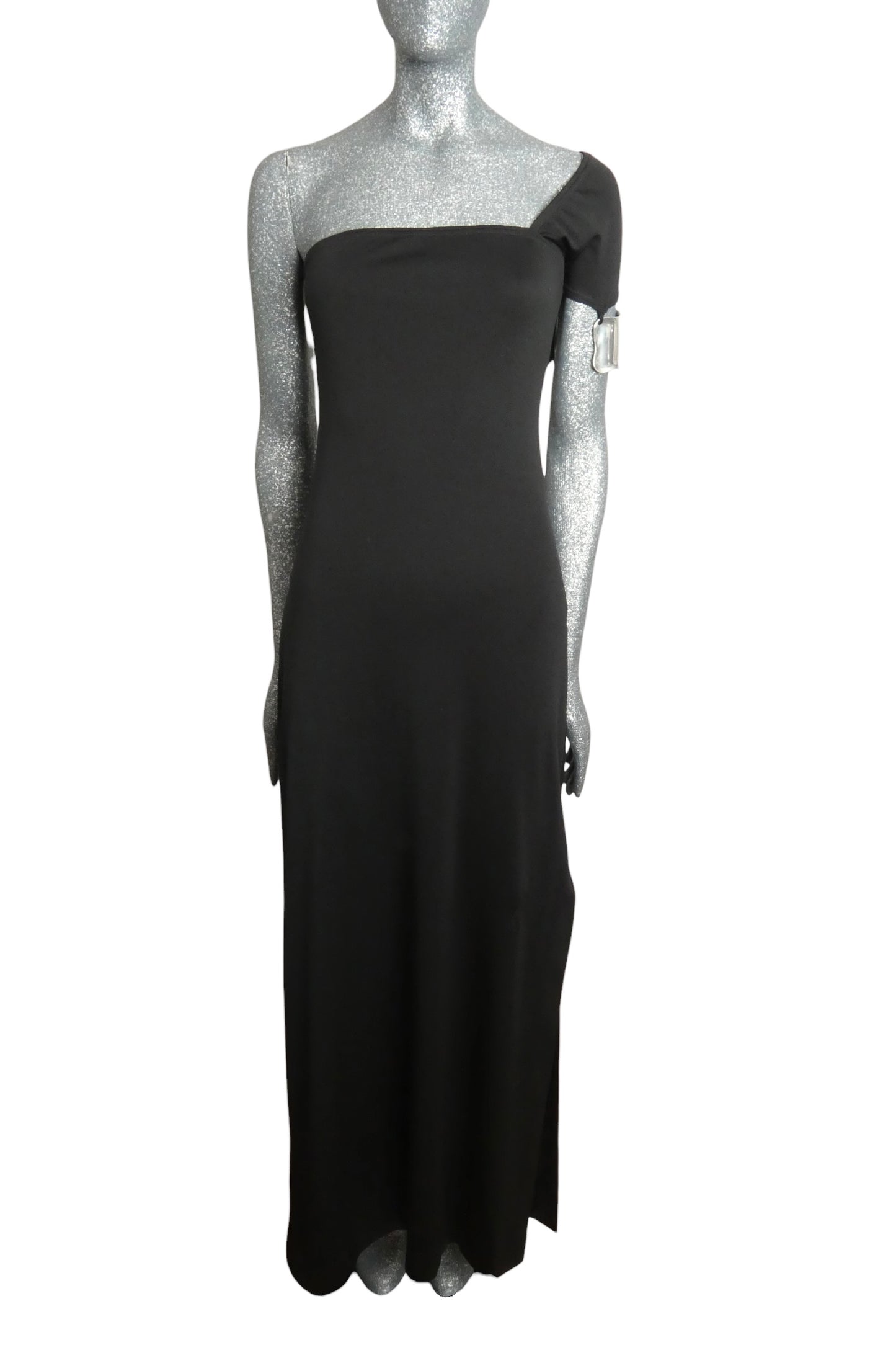 RUDI GERNREICH - 1975 Silver Cuff & Jersey Maxi Dress, Size-4