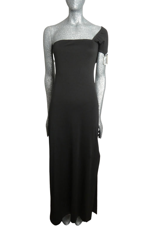 RUDI GERNREICH - 1975 Silver Cuff & Jersey Maxi Dress, Size-4