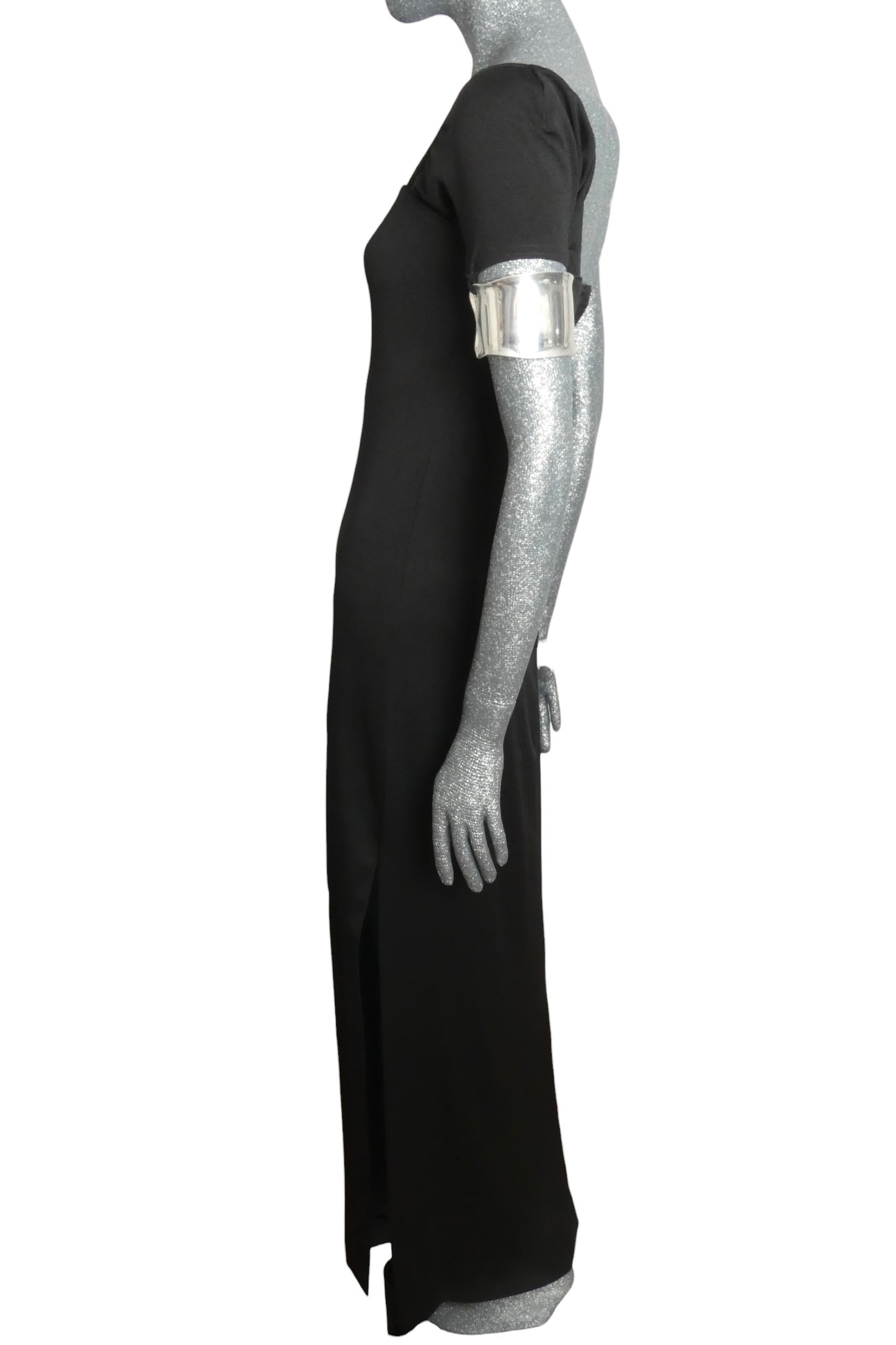 RUDI GERNREICH - 1975 Silver Cuff & Jersey Maxi Dress, Size-4