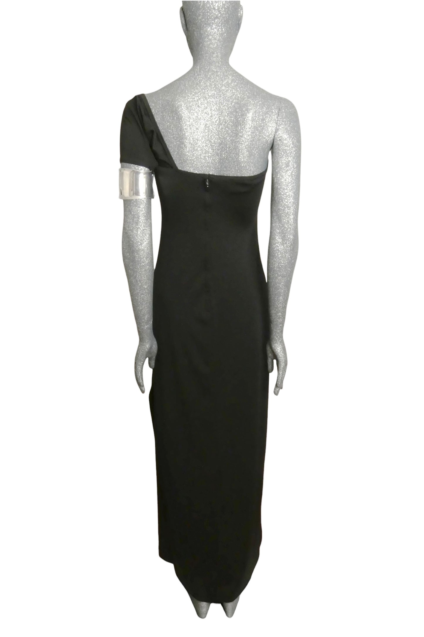 RUDI GERNREICH - 1975 Silver Cuff & Jersey Maxi Dress, Size-4