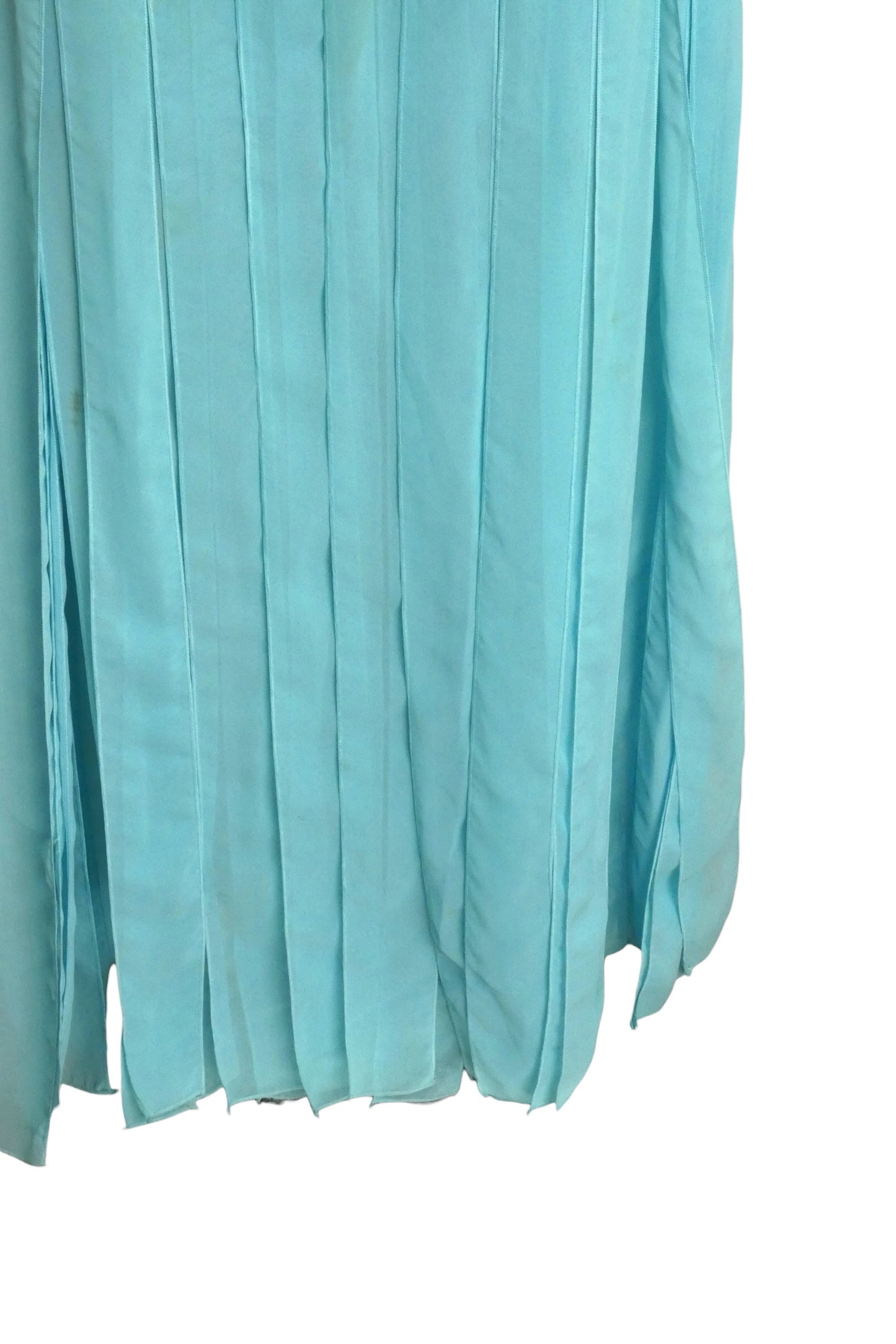 1980s Green & Blue Ombre Chiffon Evening Dress, Size-8