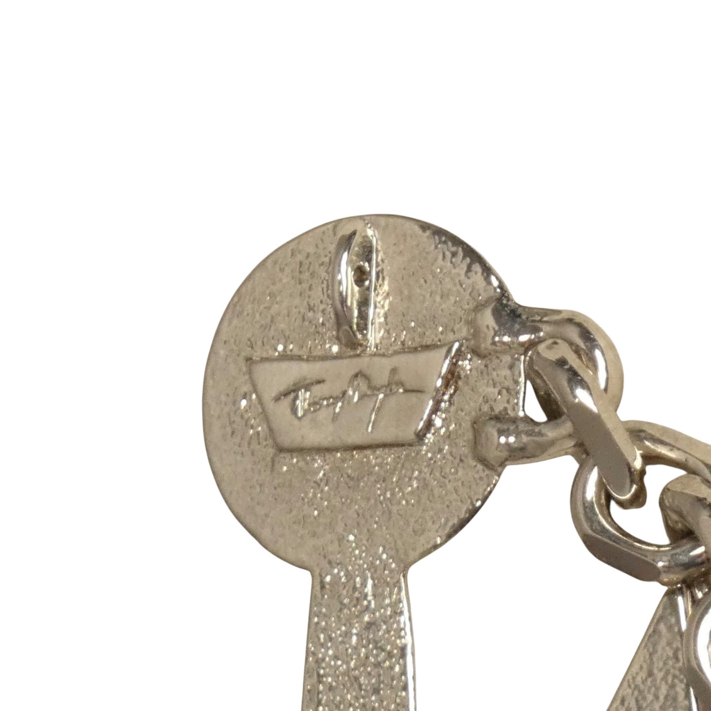 THIERRY MUGLER - Silver Tone Metal Anchor & Chain Dress Embellishment