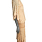 TONY CHASE - 1980s Peach Chiffon & Silk Fringe Ensemble, Size-6