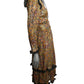 VALENTINO BOUTIQUE - 1981 Floral Silk Ruffle Dress, Size-6