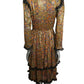 VALENTINO BOUTIQUE - 1981 Floral Silk Ruffle Dress, Size-6