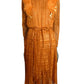 VALENTINO BOUTIQUE - 1980s Orange Silk Stripe & Feather Dress, Size4