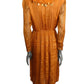 VALENTINO BOUTIQUE - 1980s Orange Silk Stripe & Feather Dress, Size4