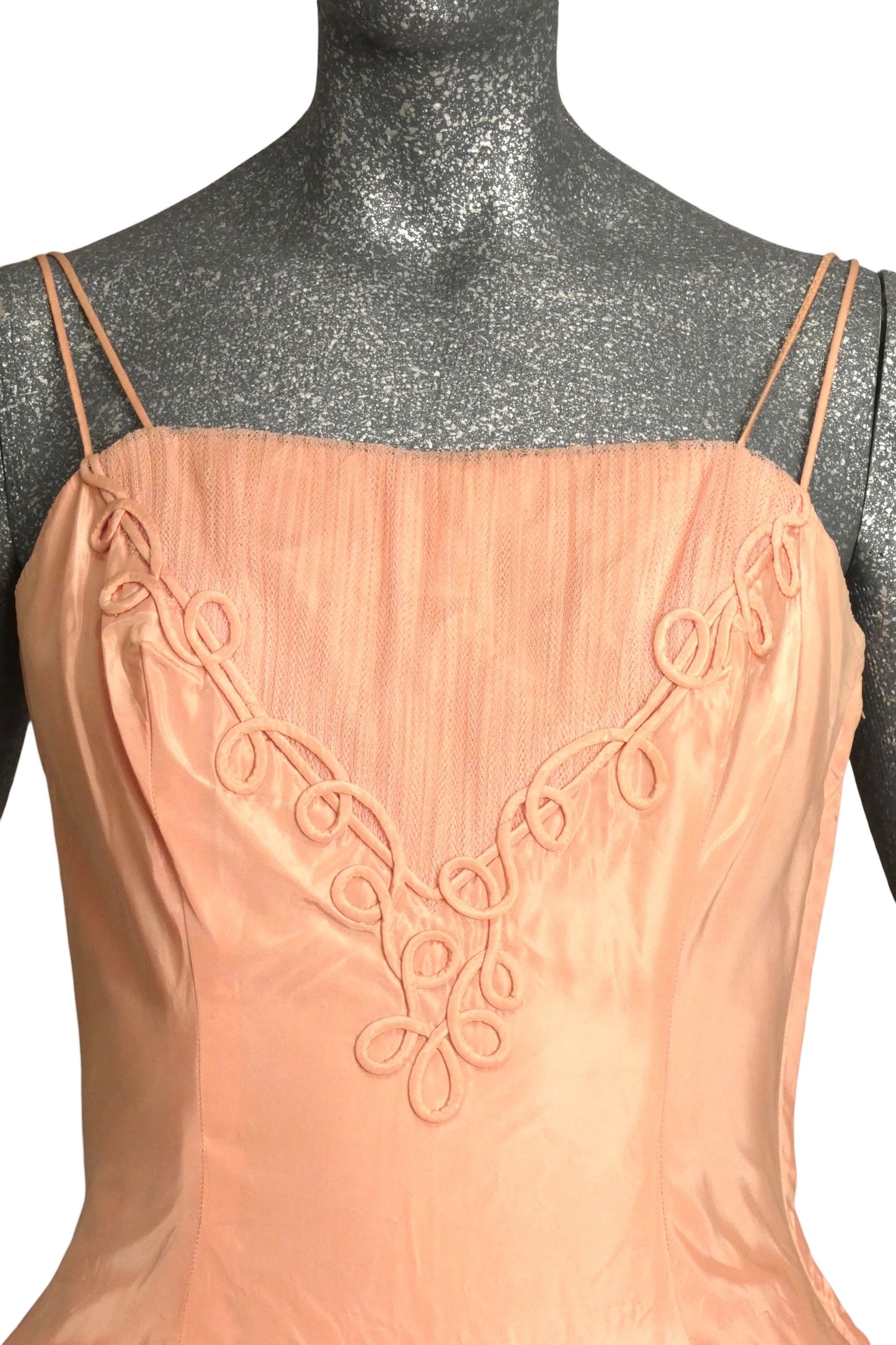 WILL STEINMAN - 1950s Pink Taffeta & Tulle Cocktail Dress, Size-6