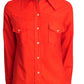 1970s Red Western Shirt, Size-4