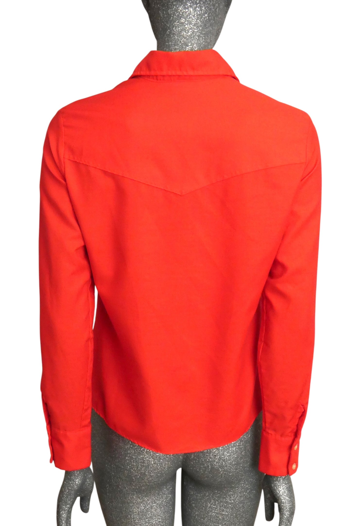 1970s Red Western Shirt, Size-4