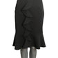 YVES SAINT LAURENT - 2003 Wool Gabardine Ruffle Skirt, Size-4