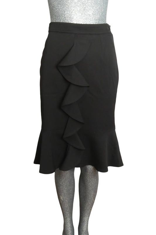 YVES SAINT LAURENT - 2003 Wool Gabardine Ruffle Skirt, Size 4