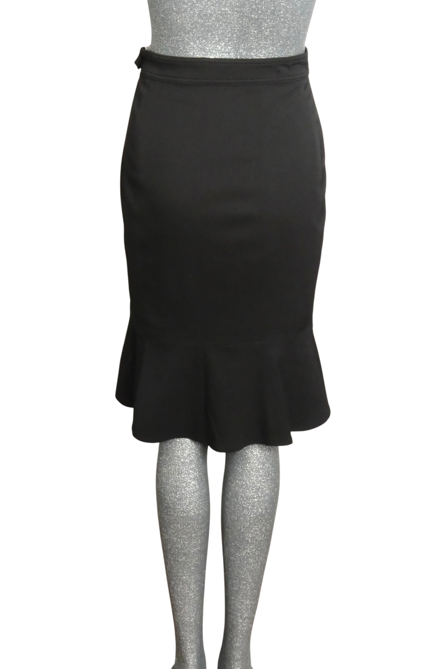 YVES SAINT LAURENT - 2003 Wool Gabardine Ruffle Skirt, Size-4