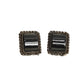 YVES SAINT LAURENT - 1980s Silver & Glass Button Earrings