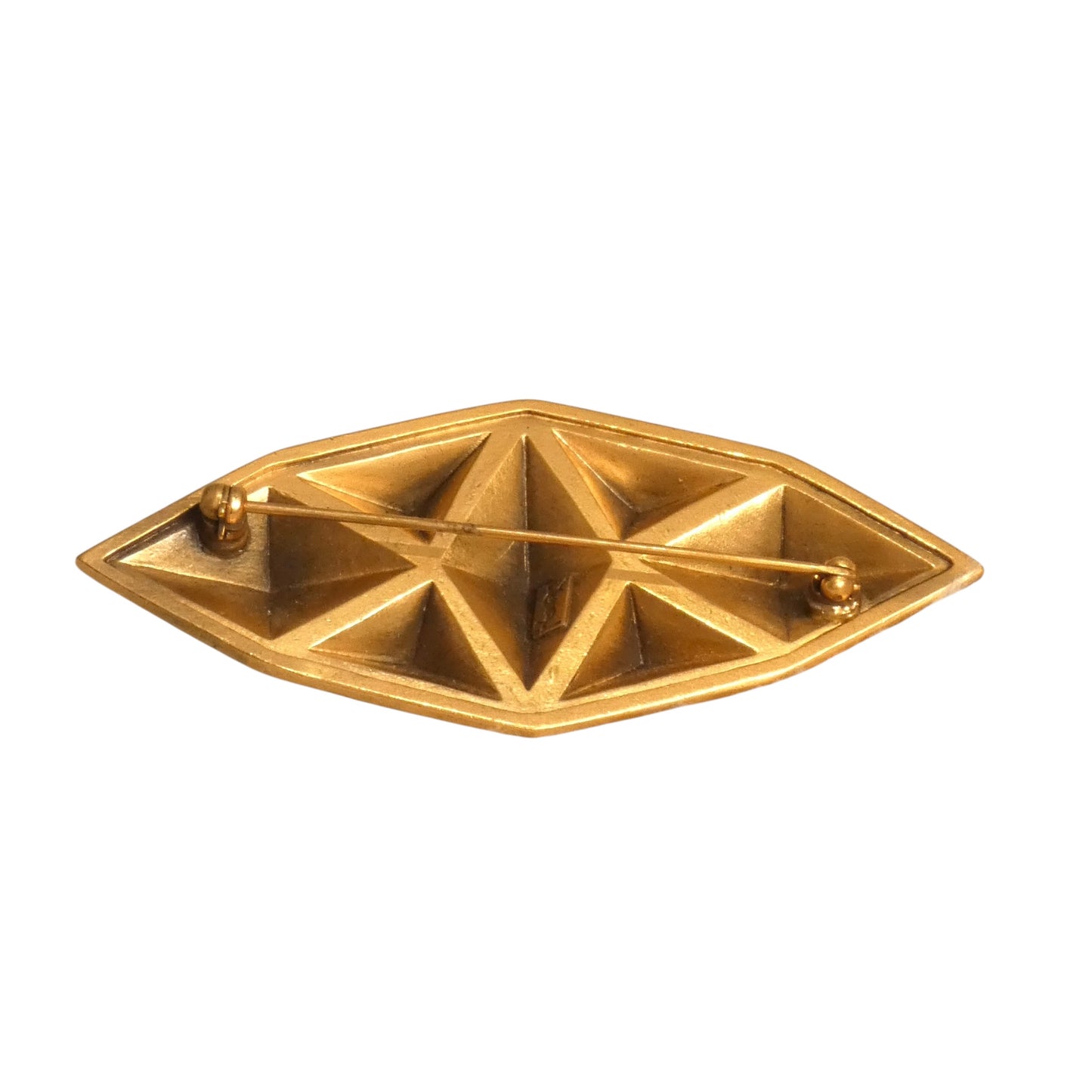 YVES SAINT LAURENT - 1980s Gold Tone Metal Brooch