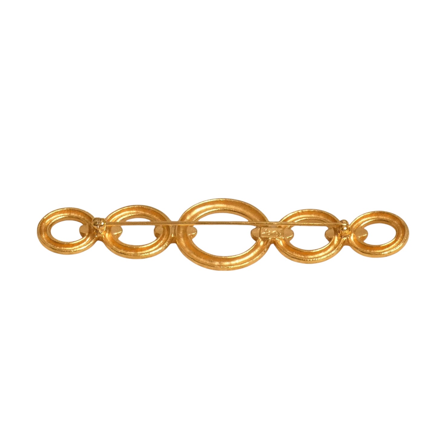 YVES SAINT LAURENT - 1990s Gold Tone Metal Brooch