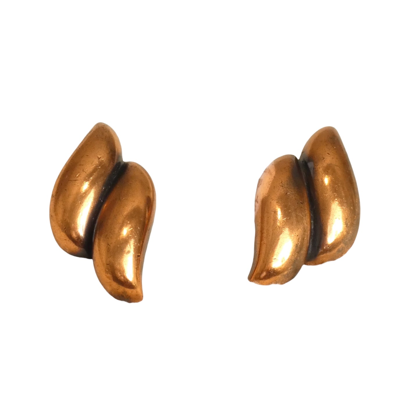 YVES SAINT LAURENT - 1970s Antiqued Copper Earrings