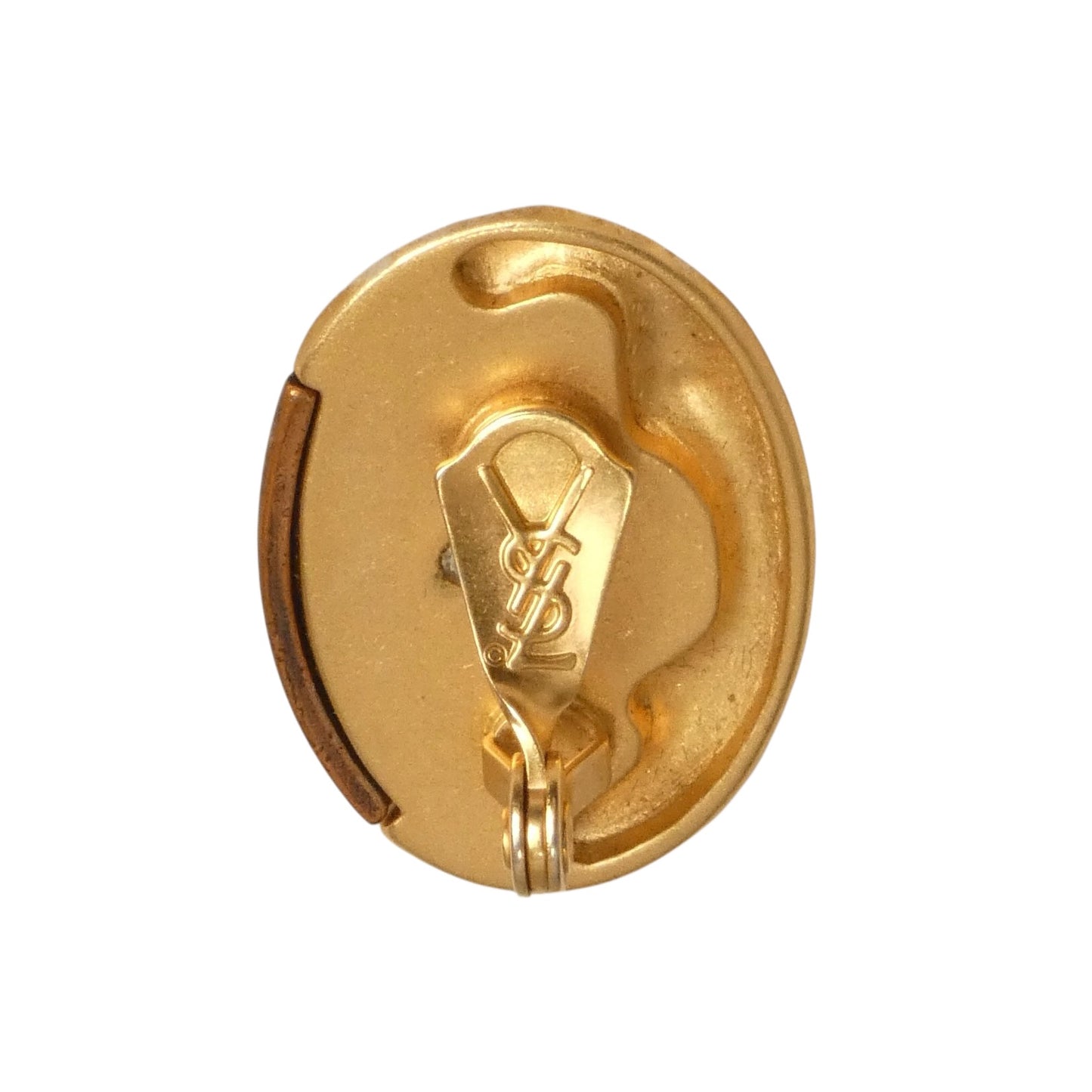 YVES SAINT LAURENT - 1980s Copper & Brass Tone Earrings