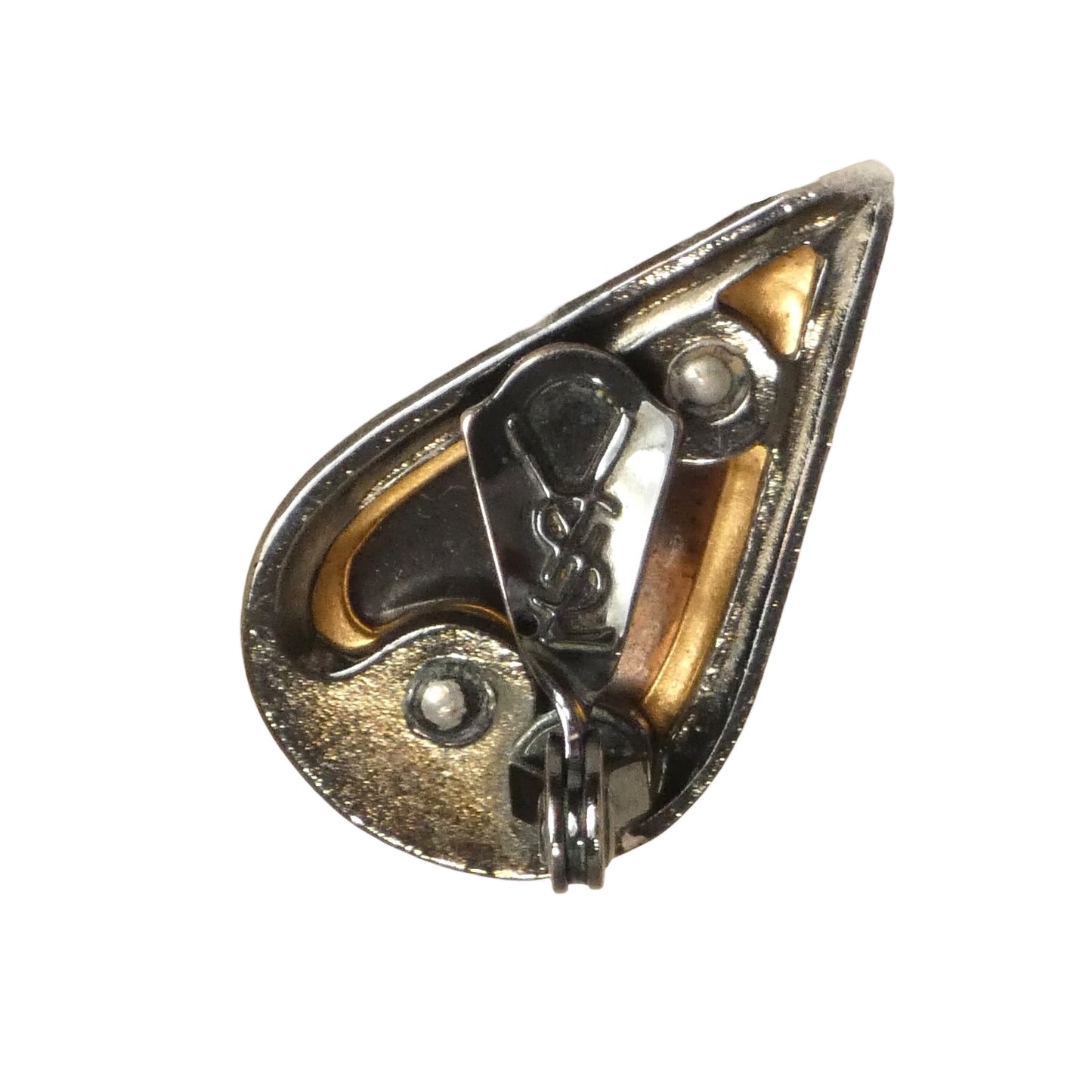 YVES SAINT LAURENT - 1980s Copper & Brass Tone Earrings
