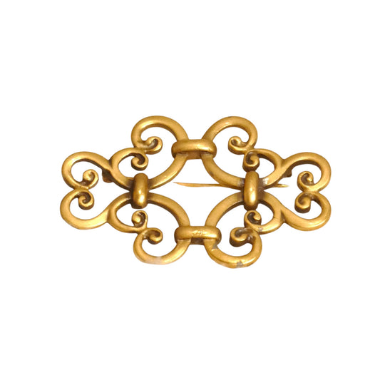 YVES SAINT LAURENT- Gold Tone Metal Brooch