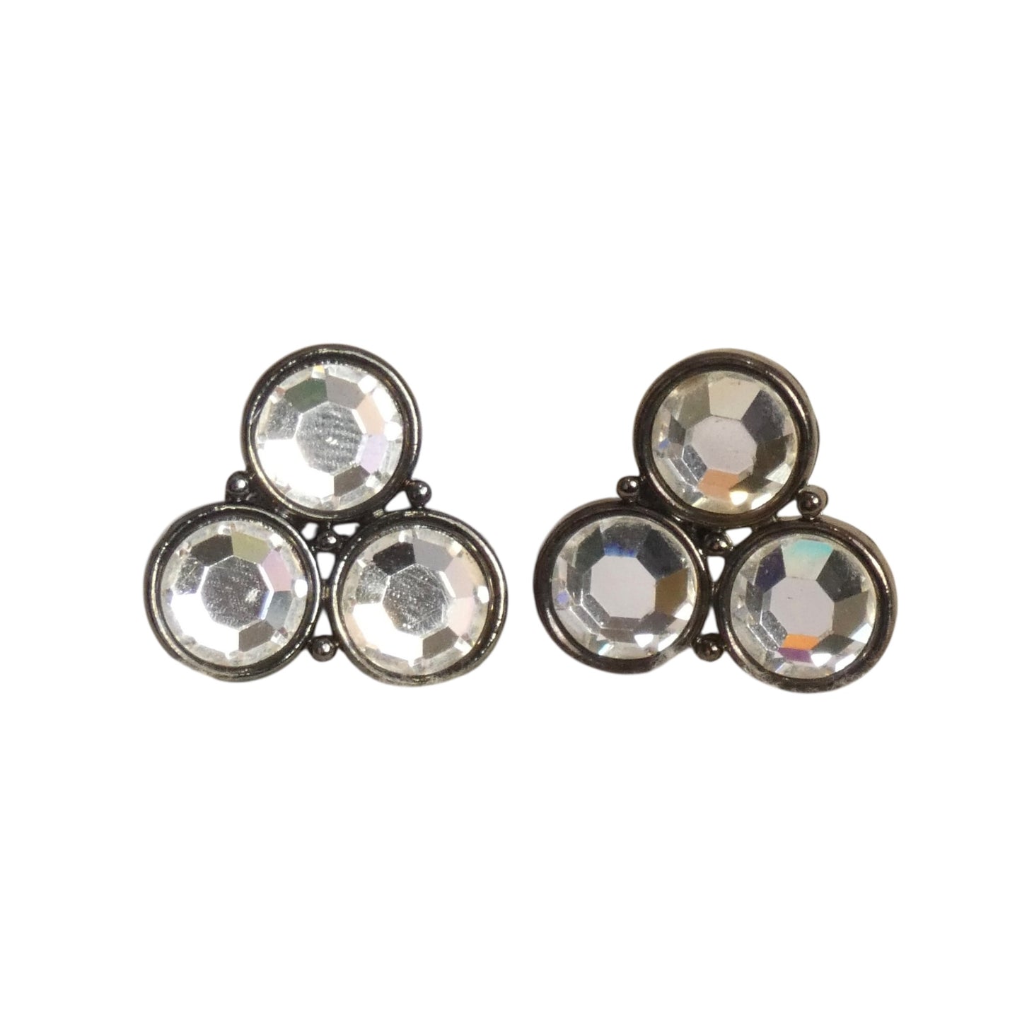 YVES SAINT LAURENT - 1980s Rhinestone Button Earrings