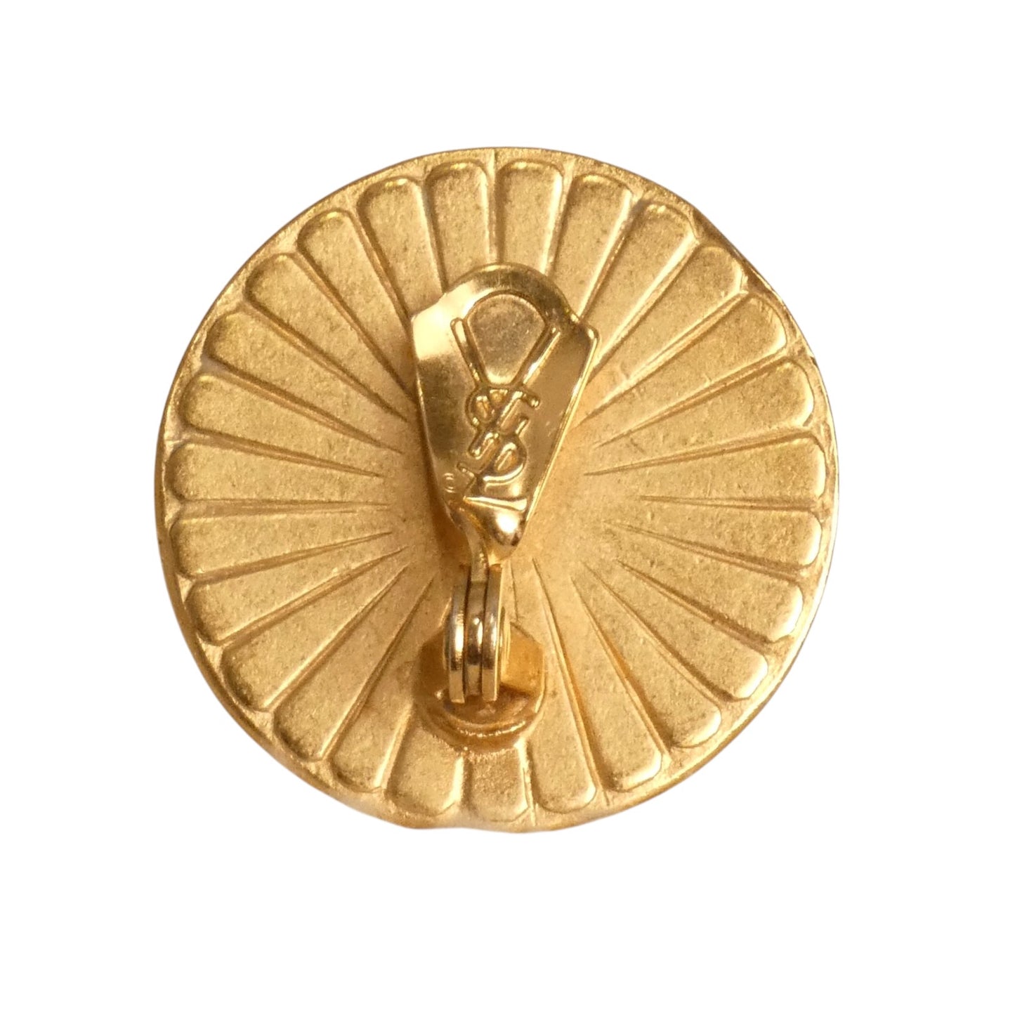 YVES SAINT LAURENT - 1970s Wooden Button Earrings