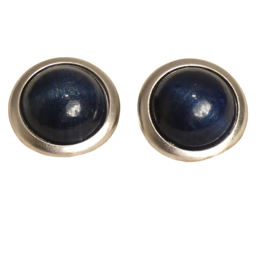 YVES SAINT LAURENT - 1970s Wooden Button Earrings